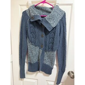 VTG BKE Buckle Fitted WomenCardigan Blazer Knit Sweater Boho Y2K Shabby Fairy M